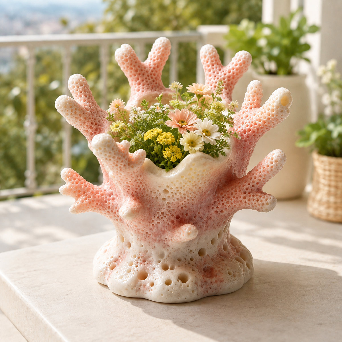 Ocean‑Inspired Simulated Coral Shape Planter