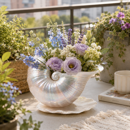 Ocean‑Style Pearl Nautilus Shell Planter