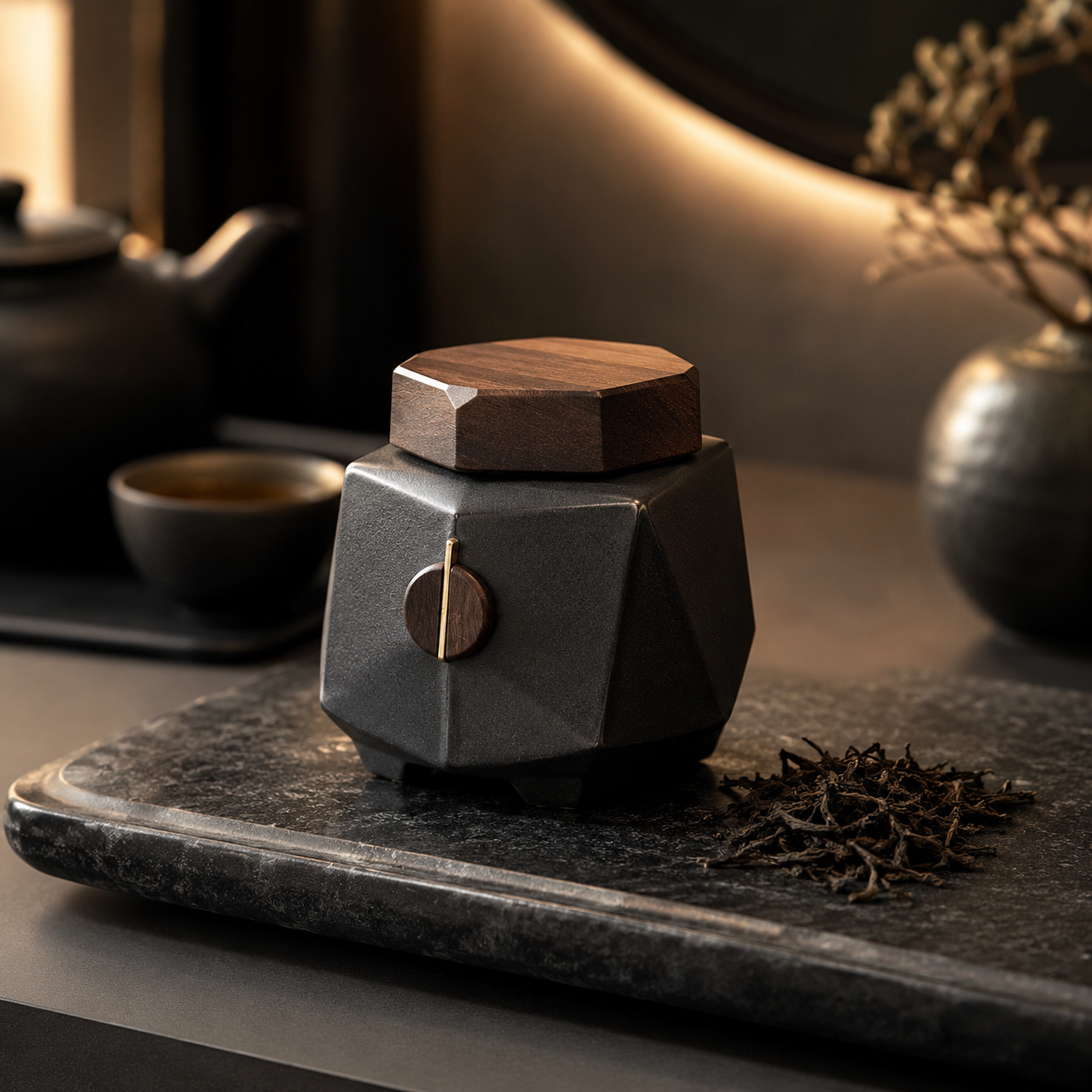 Geometric Ceramic Tea Storage Canister
